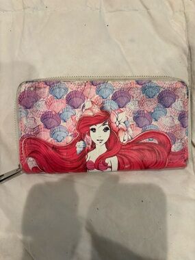 Ariel Print Pink Zip-Around Wallet